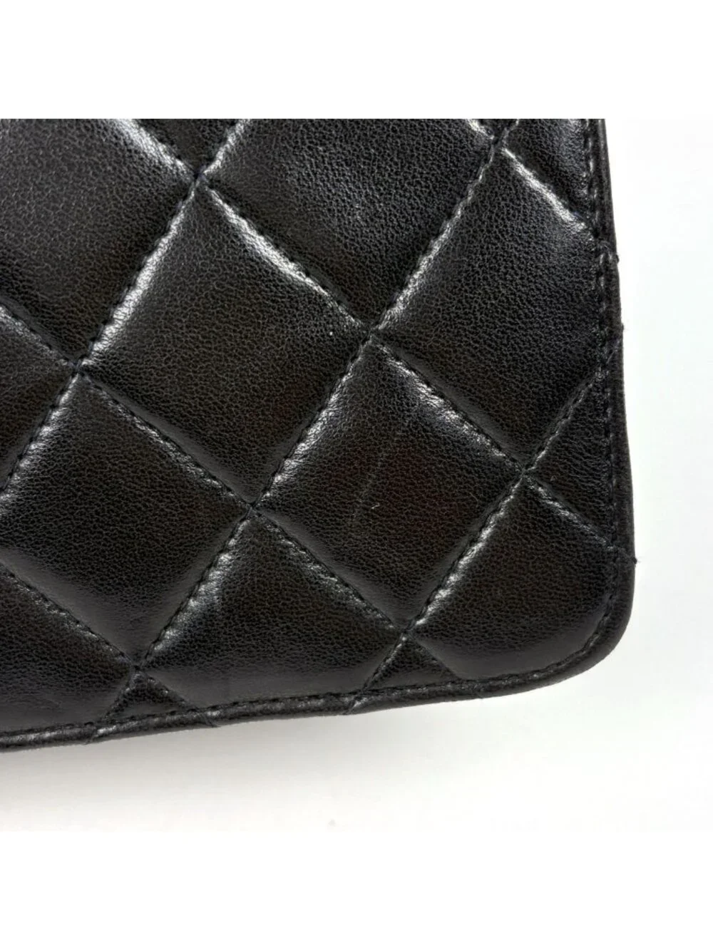 Chanel Shoulder Bag Quilted CC Logo Single Flap Push Lock Leather Black